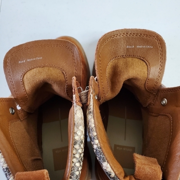 Dolce Vita Rubi Hiker Boot Size 8 Suede Snake Print Accent Chunky Y2K Lug Sole - Picture 9 of 15